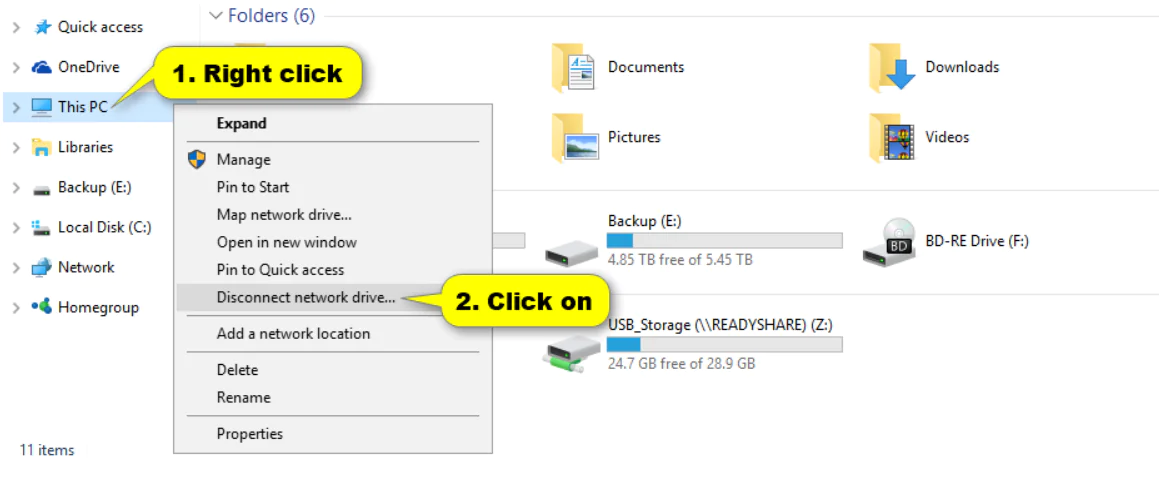 Map Network Drive How to disconnect mapped drive