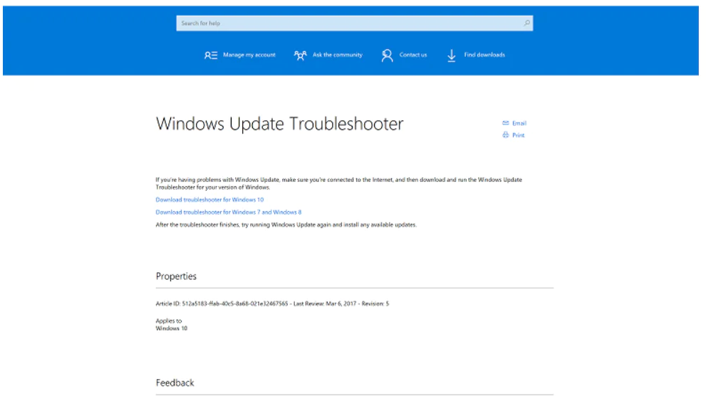 Step 2 to fix trouble when Microsoft Windows Updates not working is to Download Microsoft Windows Update Diagnostic