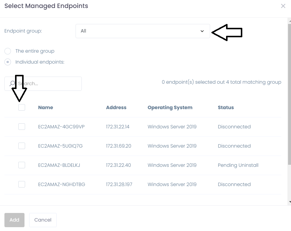 select managed endpoints kb
