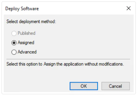 Selecting deployment method