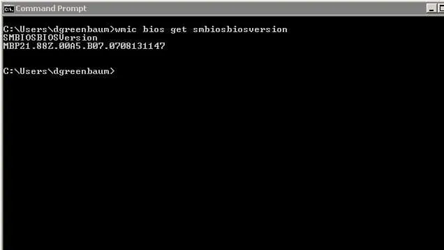 Step 2 to bios update is to use command wmic bios get smbiosbiosversion