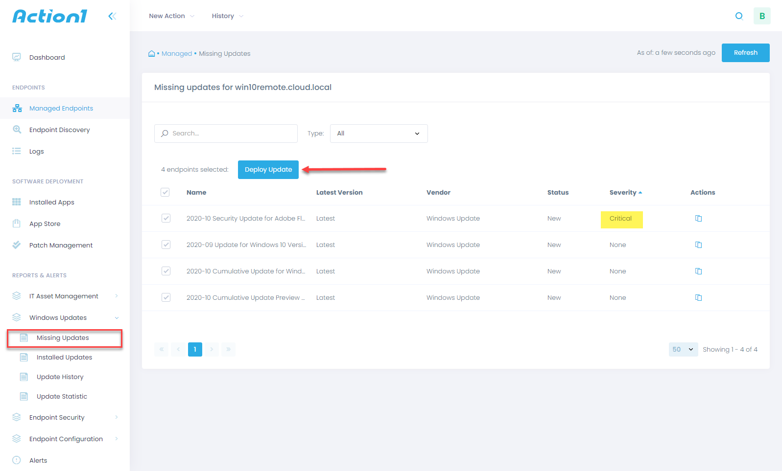 Remote Windows Patch management Systems action1