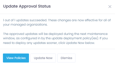 Update approval window