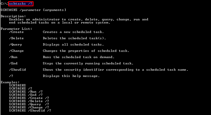 Use the Schtasks