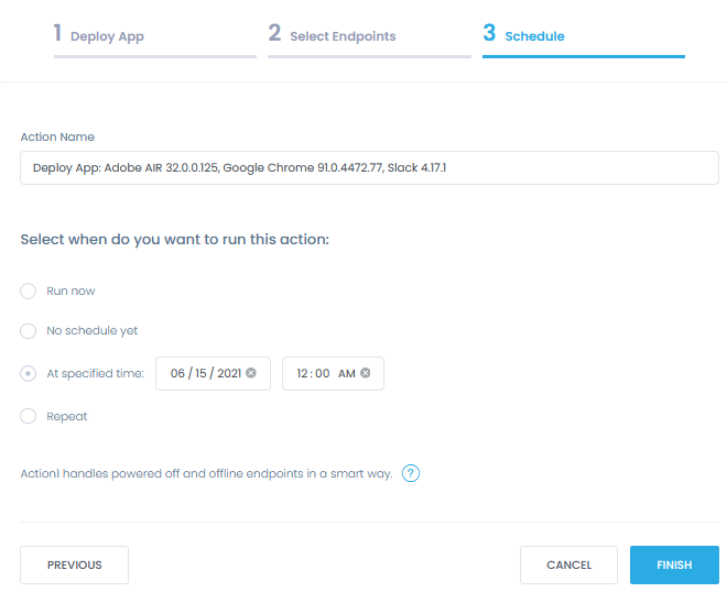 application deployment process step 3 action1