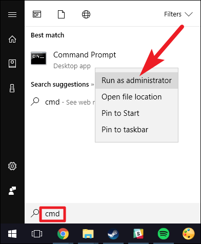 To Disable or Enable the Network Adapter is to Open Command line