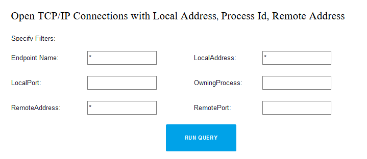 How to get a list of active TCP connections on all domain computers with help of WMI query or Powershell script and save a list tcp connections in CSV file - set filters