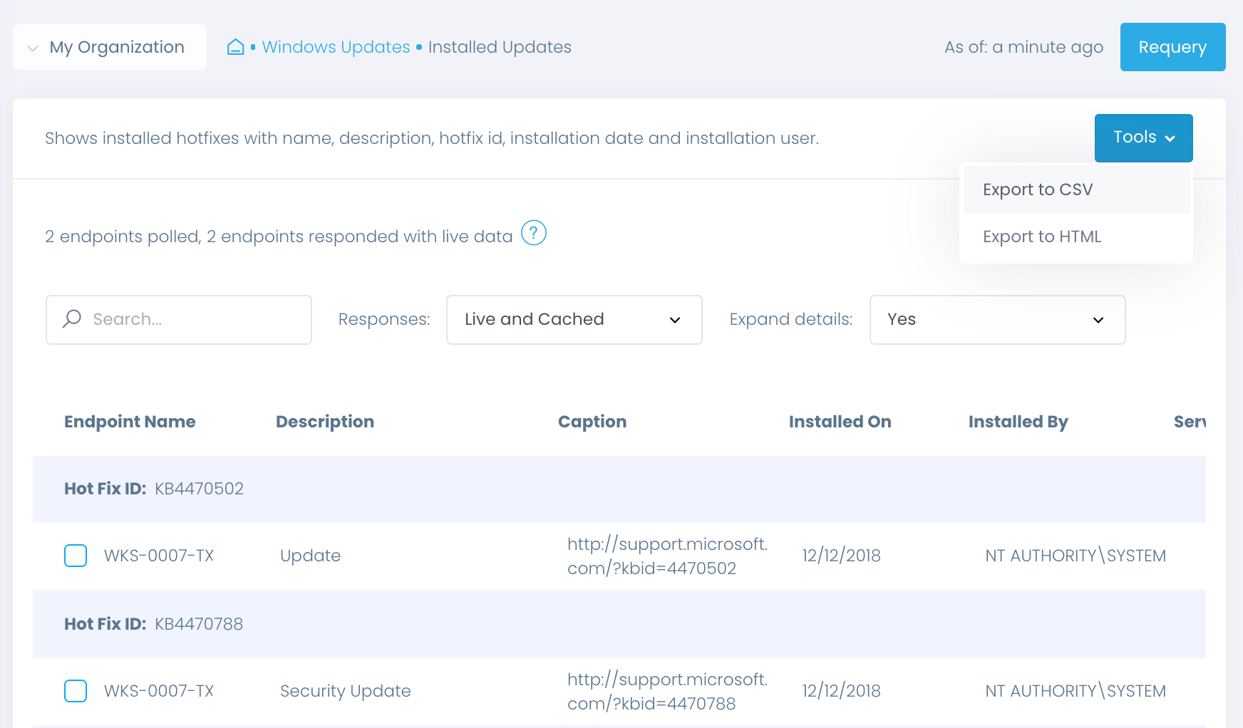 patch management reporting