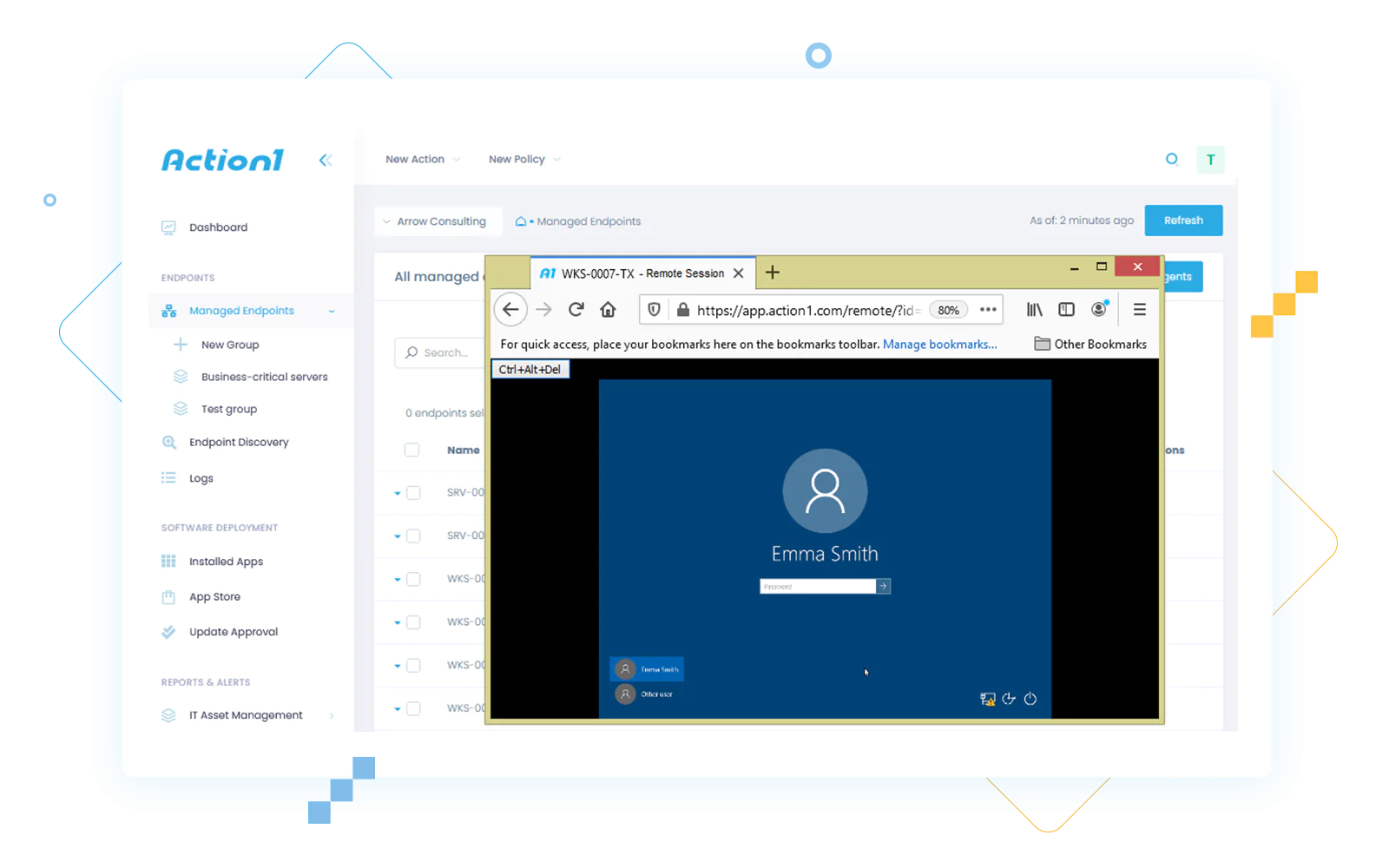 Mockup 5 web based remot desktop