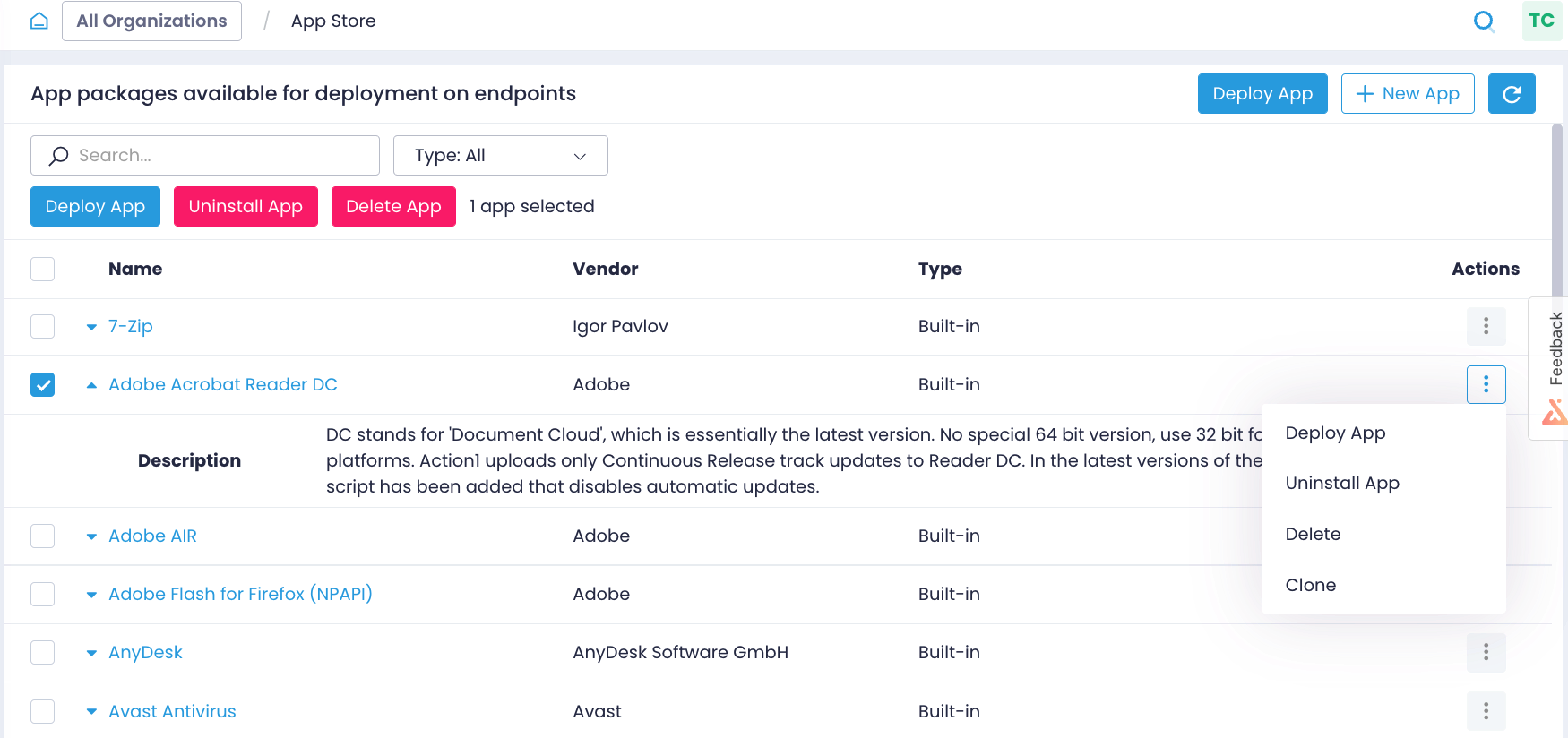 Explore well-curated App Store and deploy apps company-wide