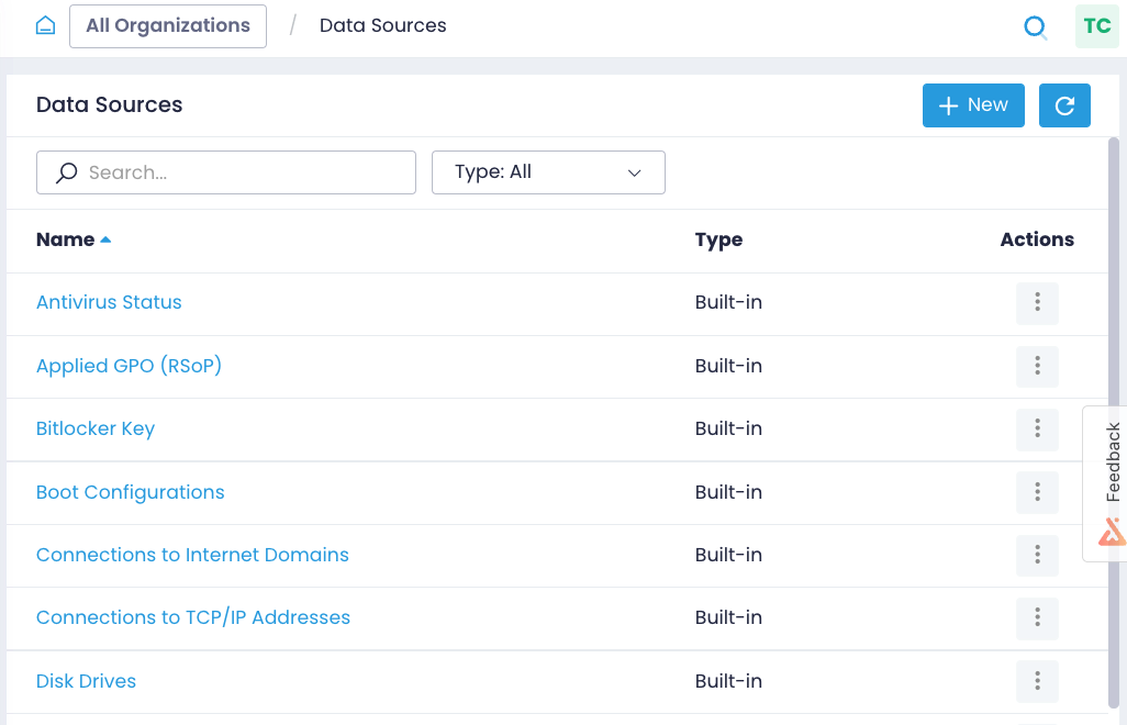 Data Sources library