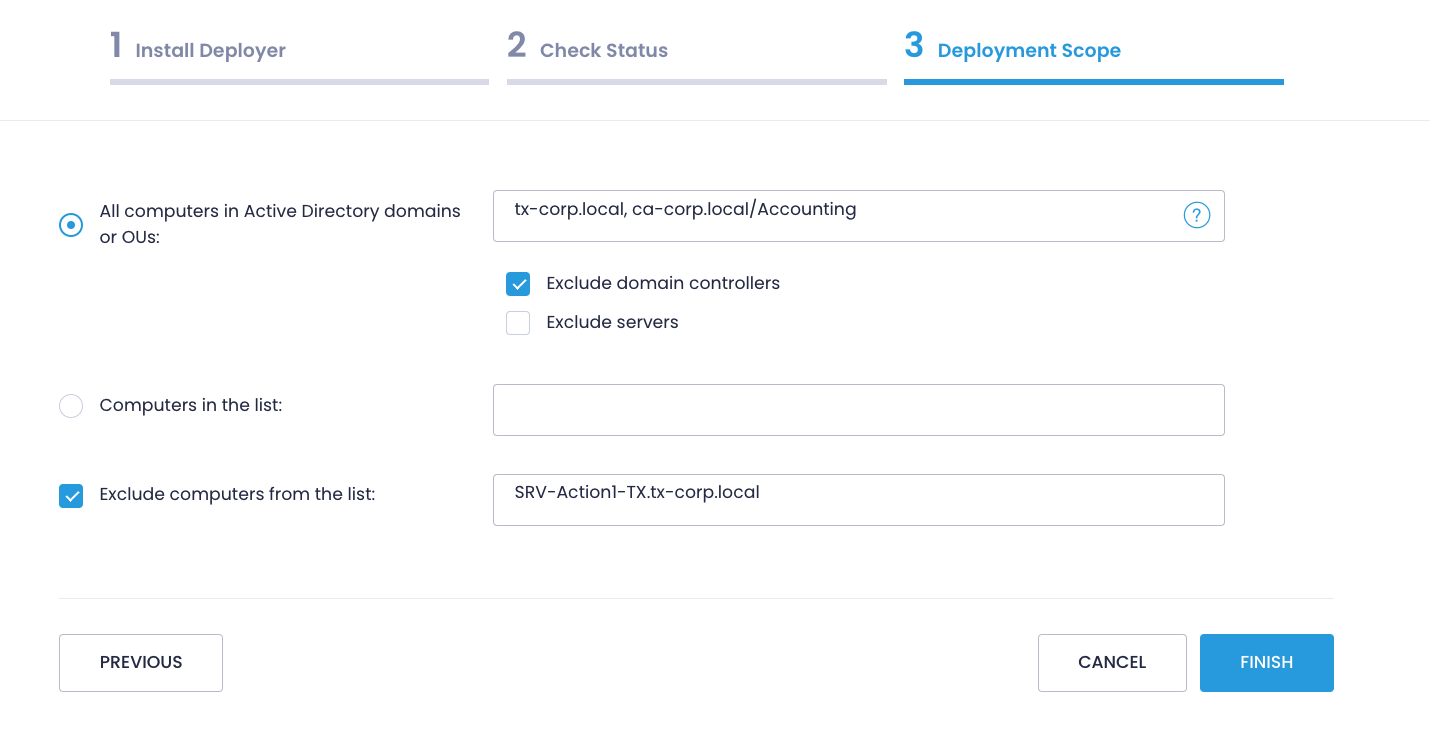 Action1 Deployer - step 3