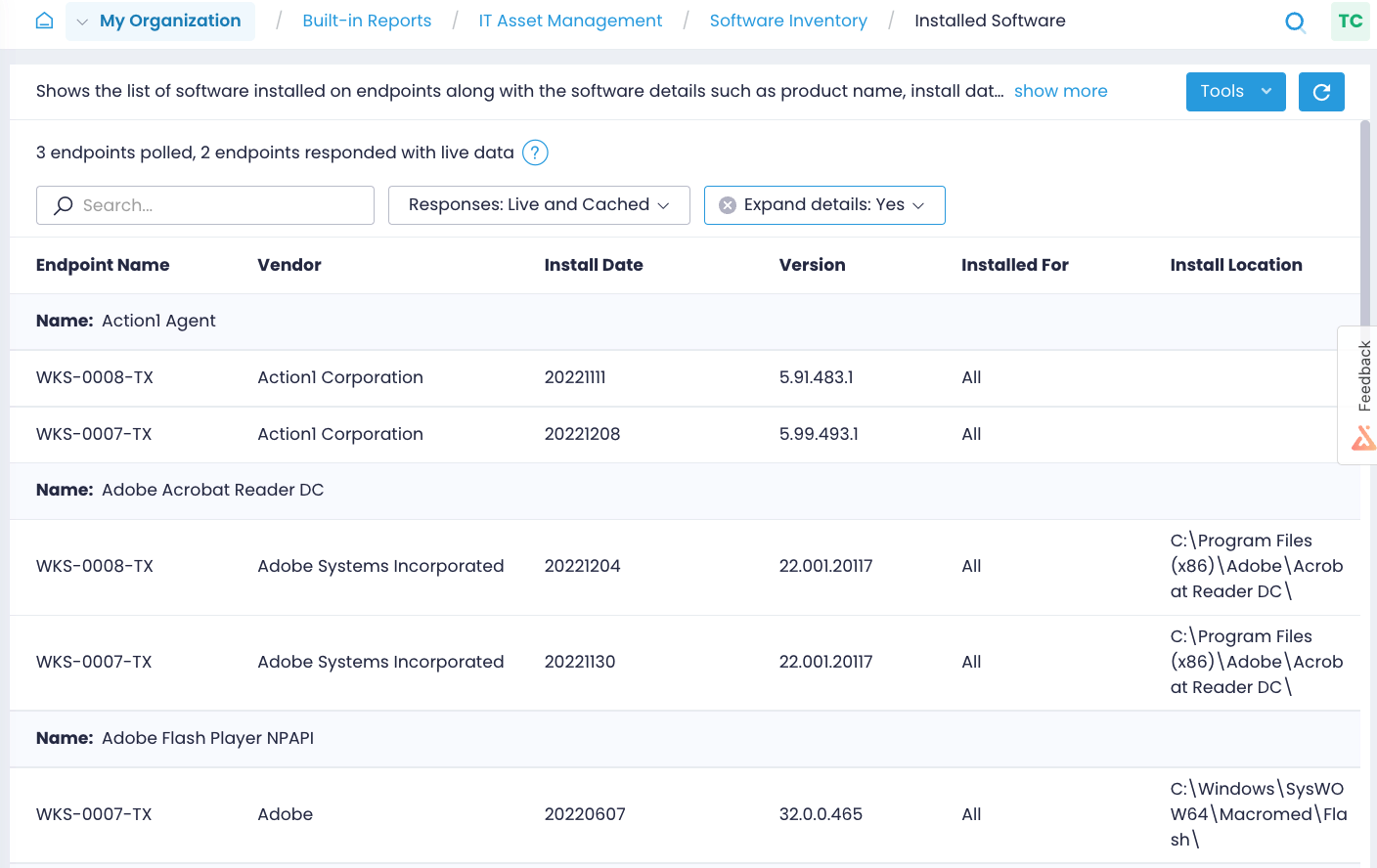 Creating a software asset inventory