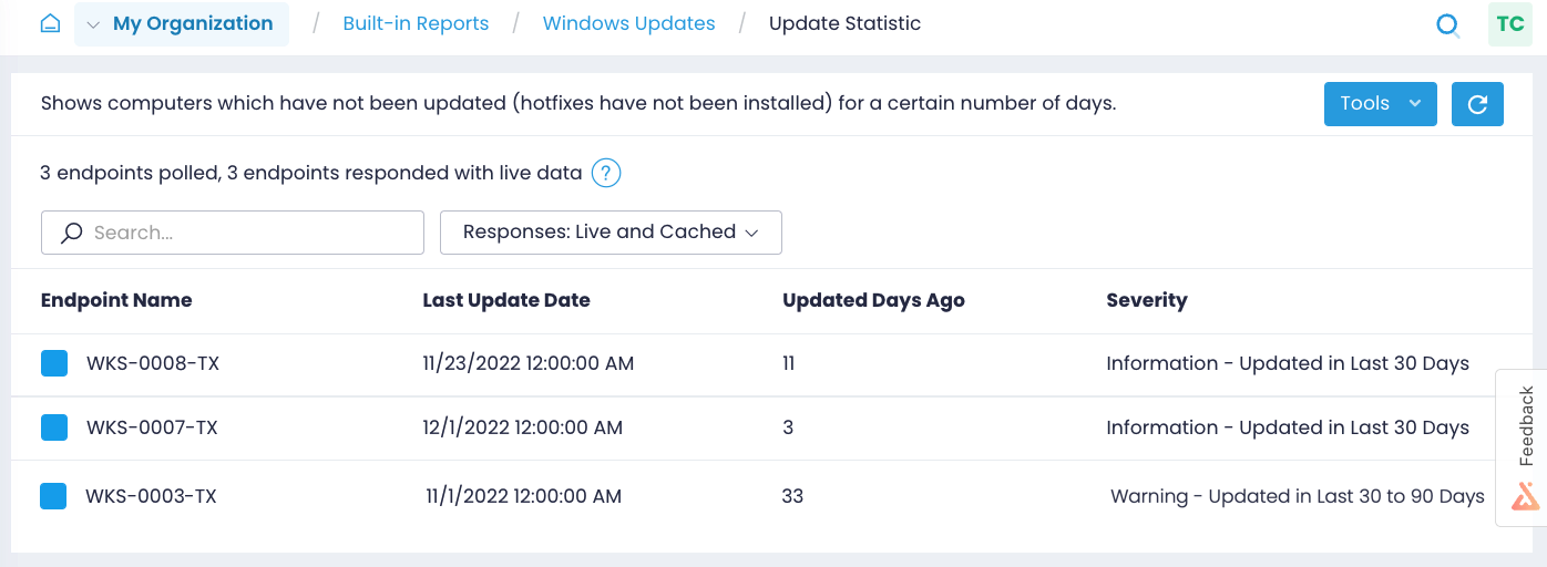 Learn when was the last time your endpoint received updates