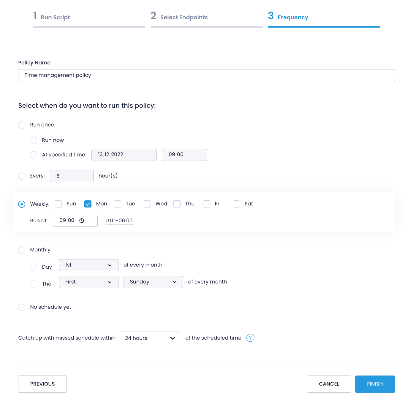 Creating a script policy