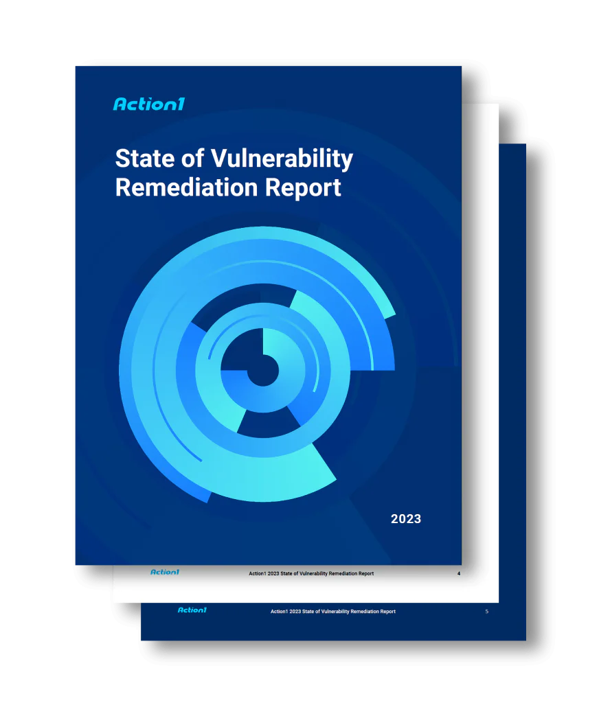2023 vulnerability remediation report cover Create the Action1 2022 SMB IT Security Needs Report Page