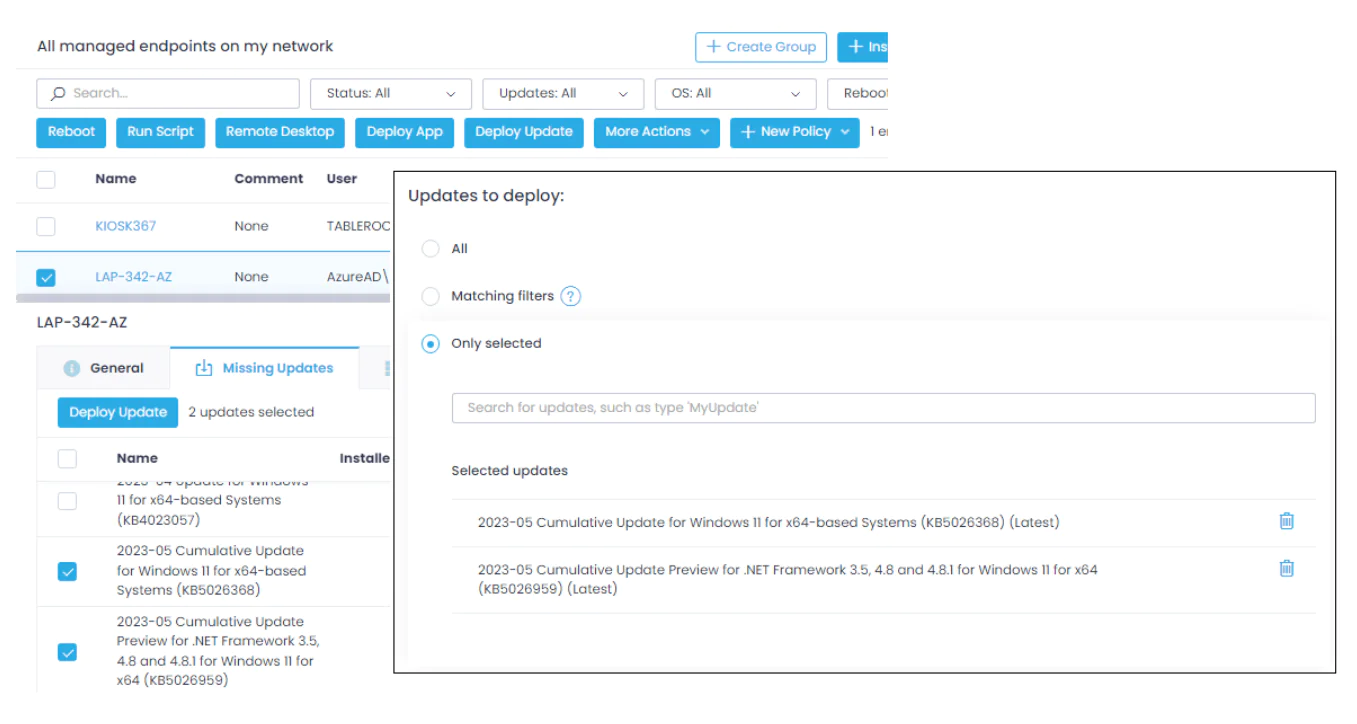 Dashboard page