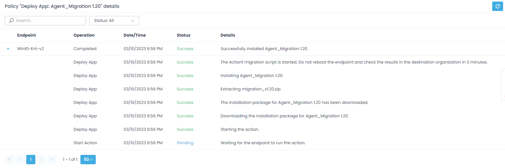 Running migration policy