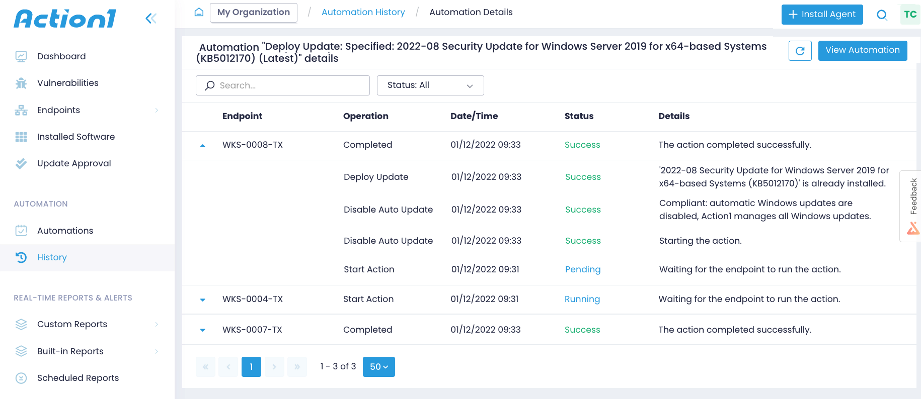 Deploy update - history