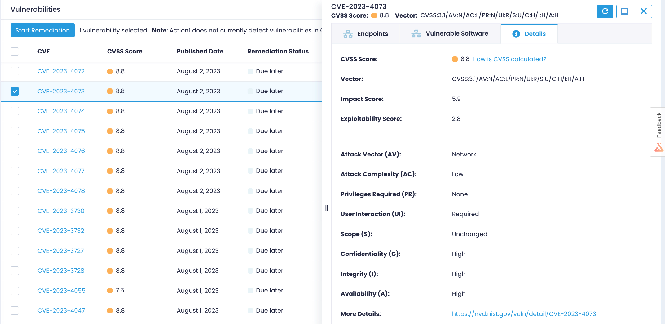 Vulnerabilities with details