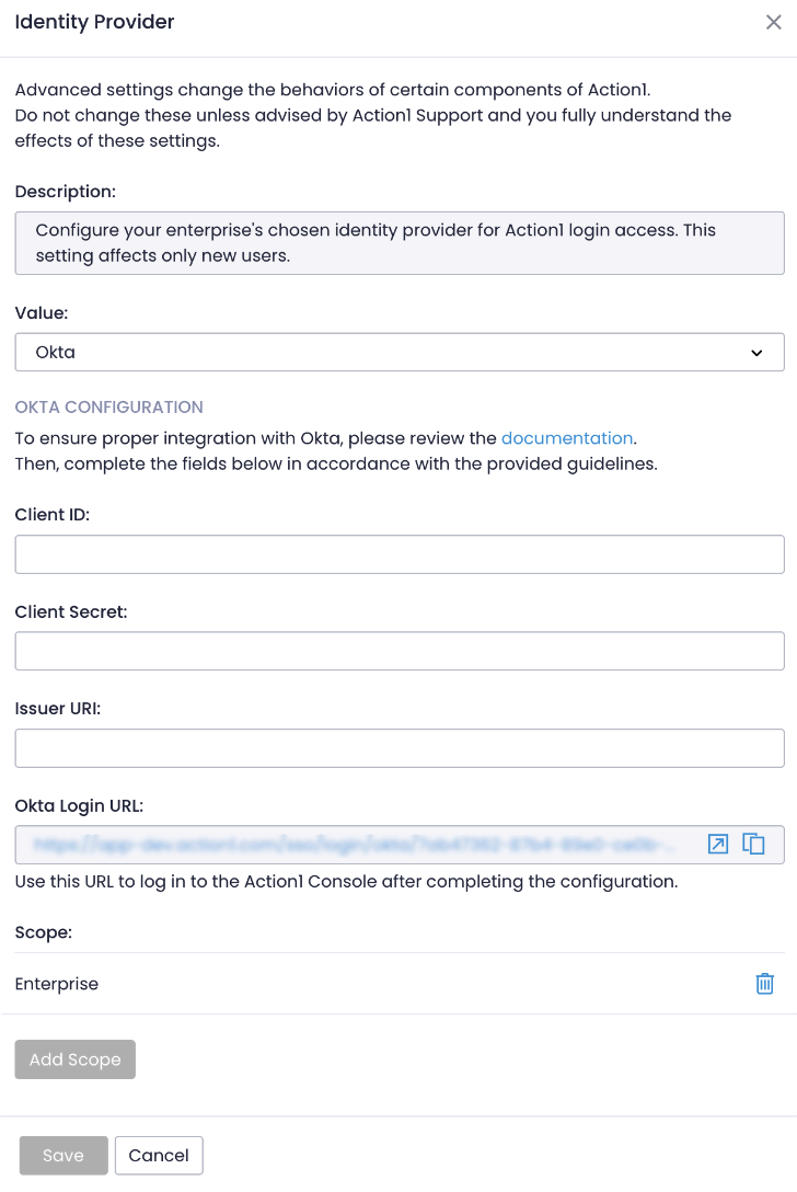 Configuring Okta IDP