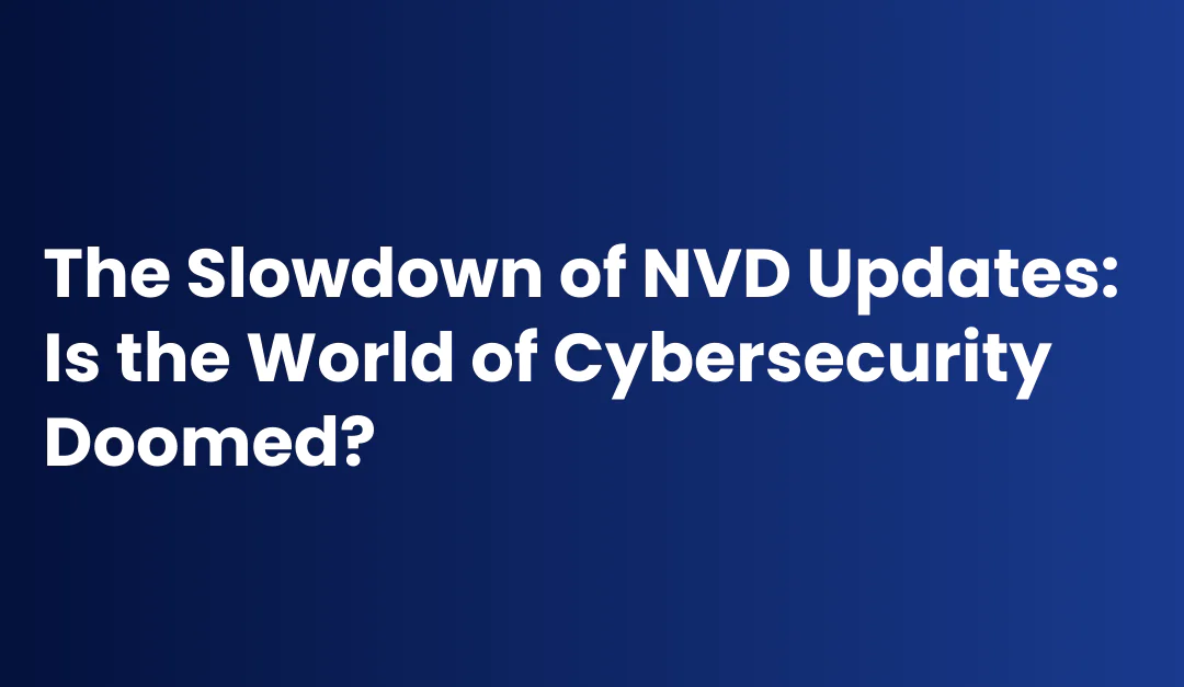 The Slowdown of NVD Updates: Is the World of Cybersecurity Doomed?