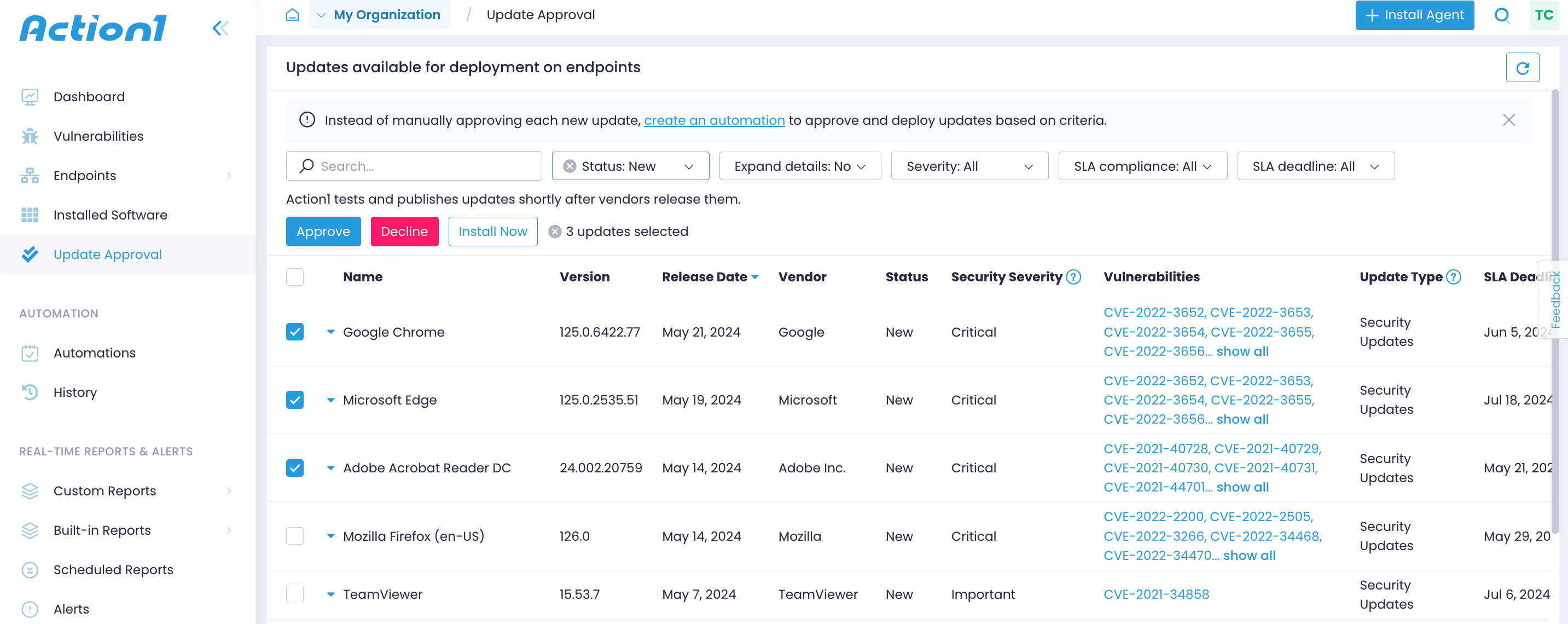 update approval
