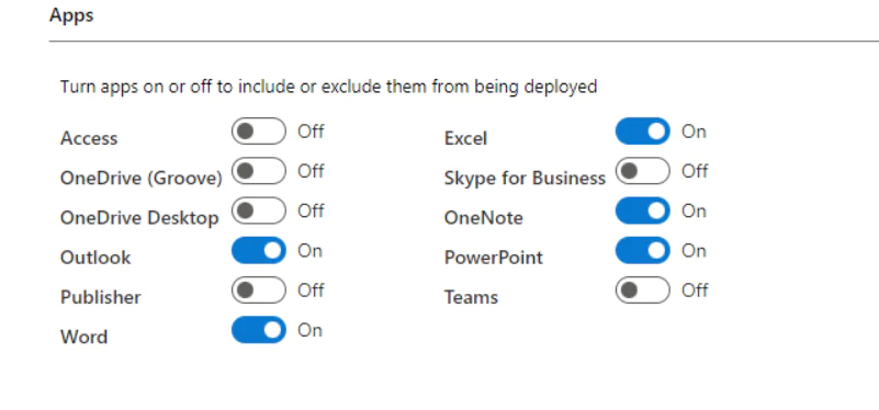Select Office apps.
