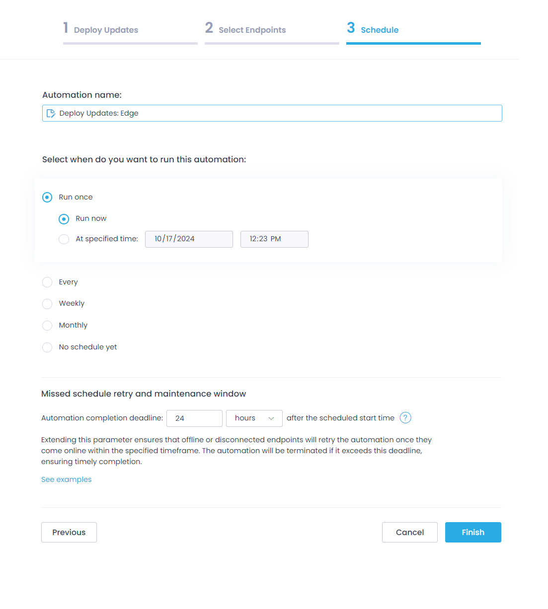 Deploy update automation - step 3
