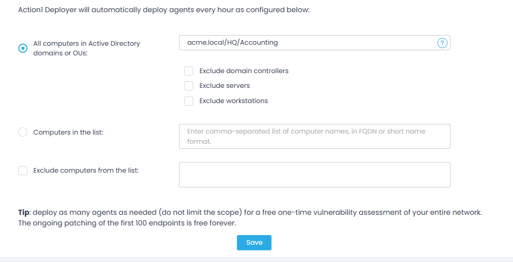 Action1 Deployer - step 3