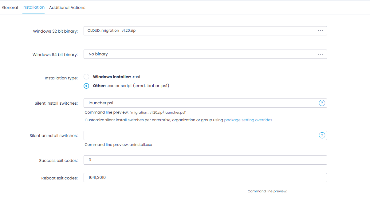 Creating a package for agent