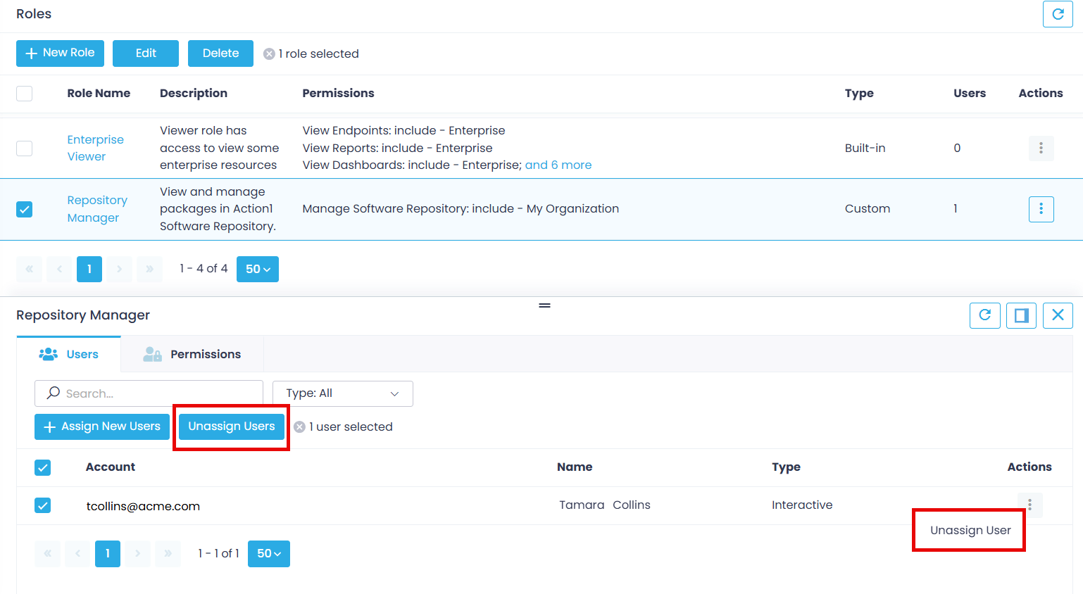 Manage user access to Action1