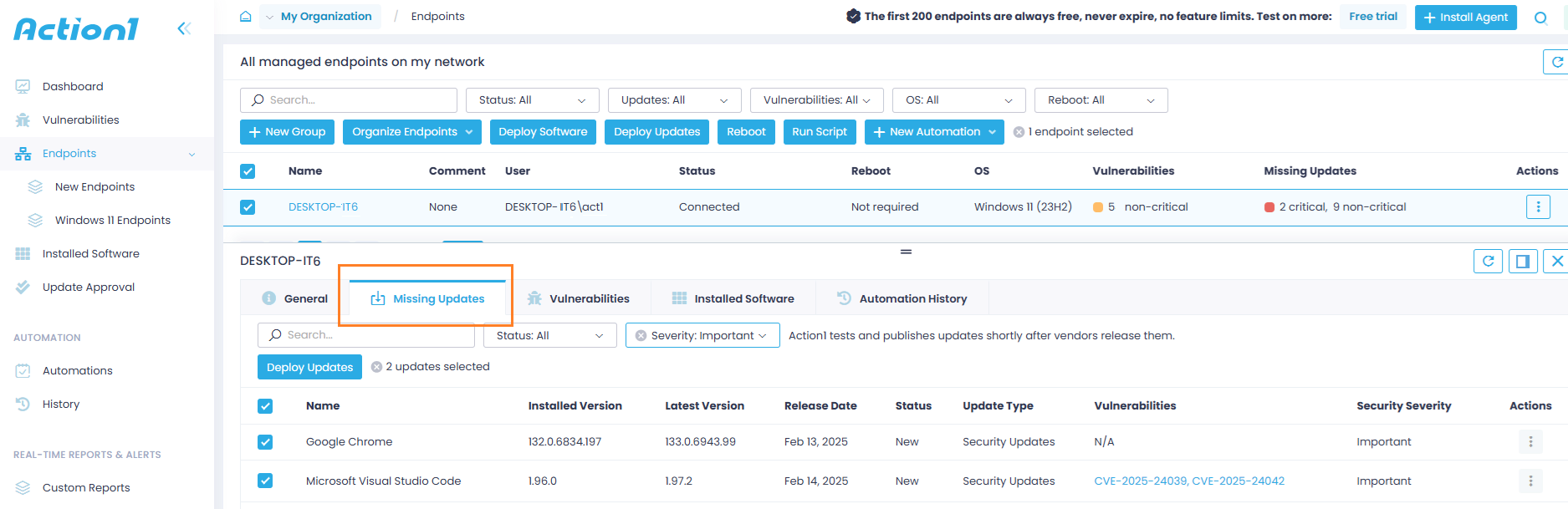endpoint - missing updates - new Approval status