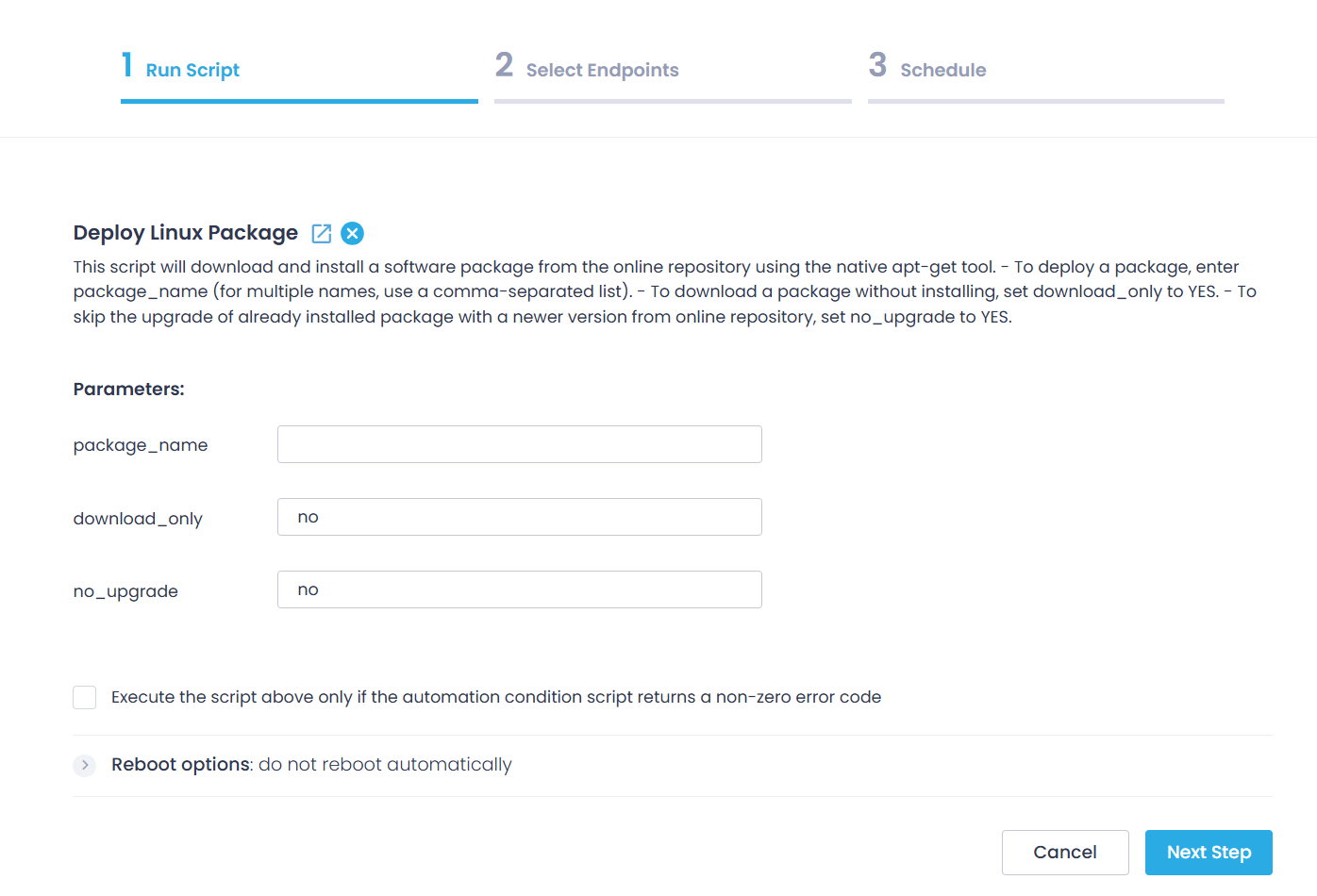 Deploy-Linux-Package Creating a new package