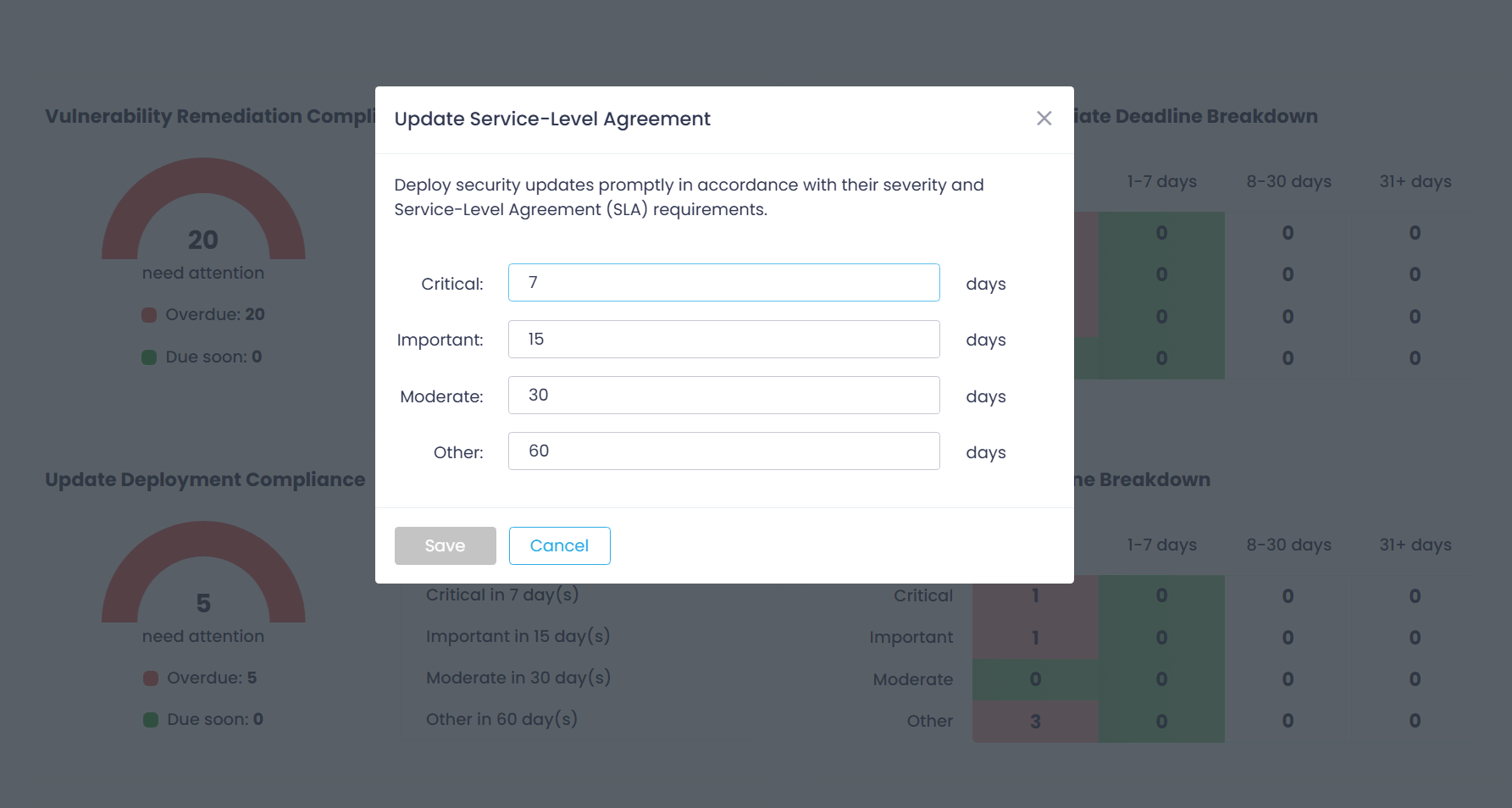 upd-slas Endpoints view and General tab expanded