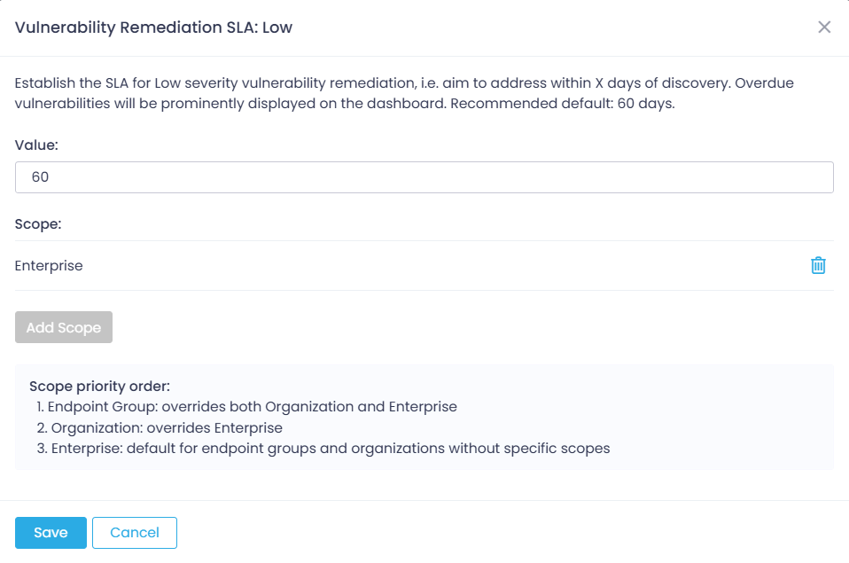 vul-sla-example Configuring SLA