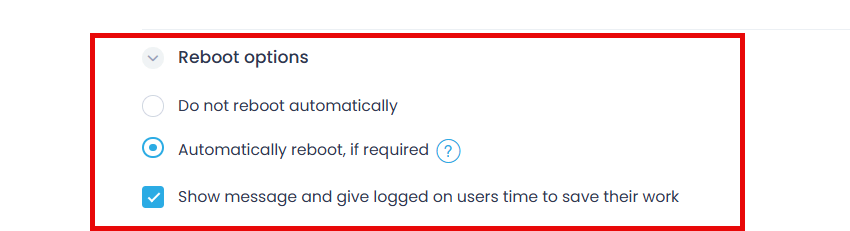 deploy-update-1-reboot-options Endpoints view and General tab expanded