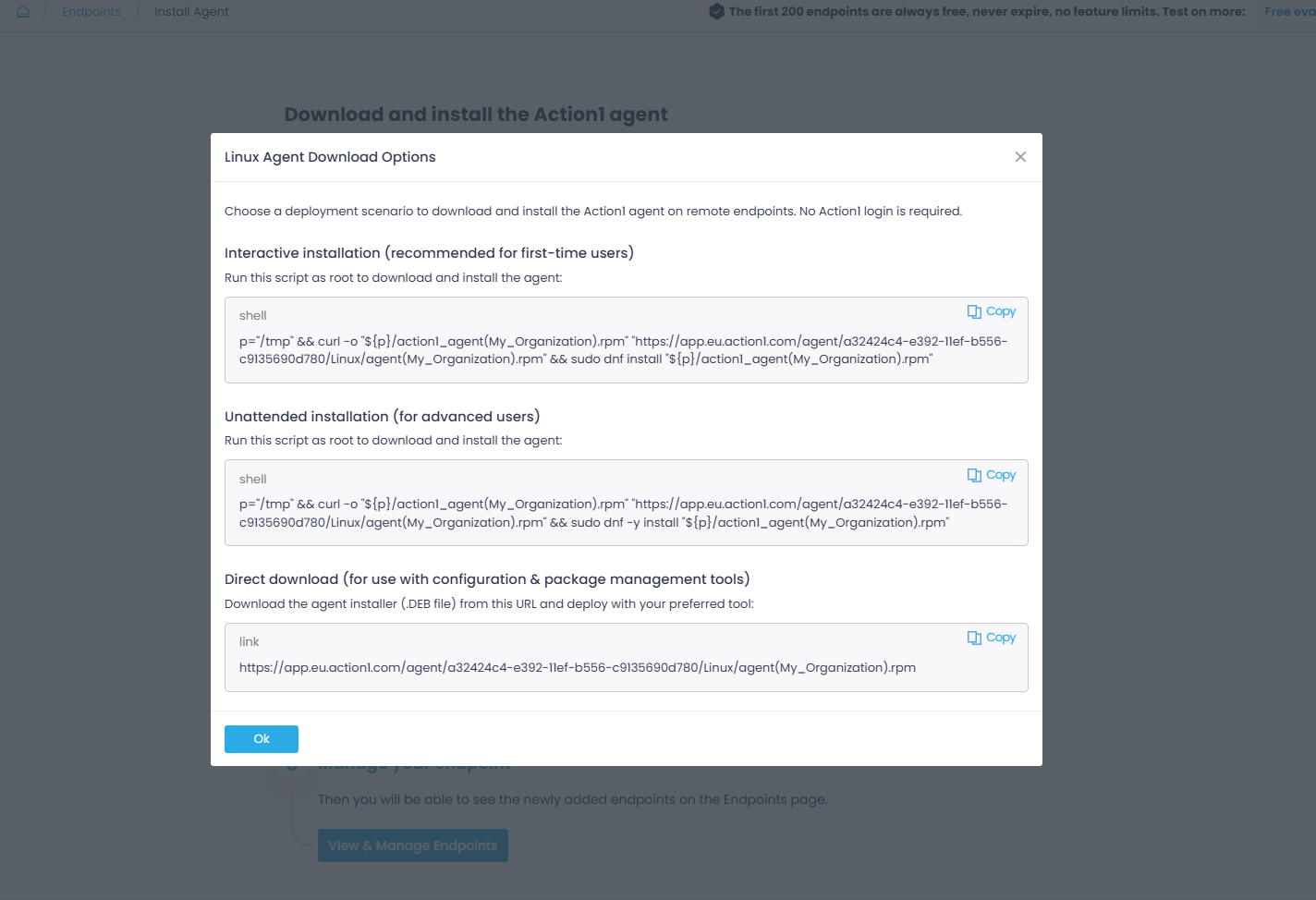 Remote installation options.