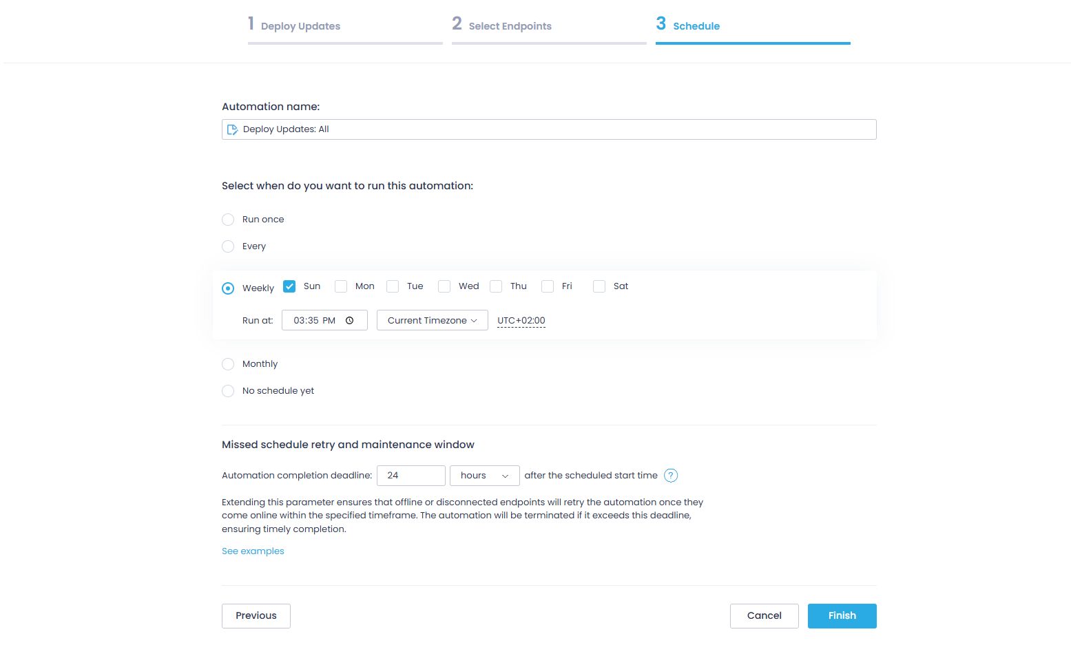 Schedule the automation according to your preferences.