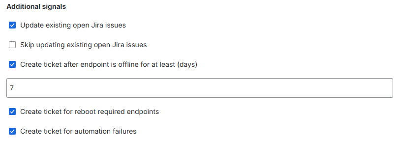 cfg-offline-rules Action1 connector shown in Jira admin console.