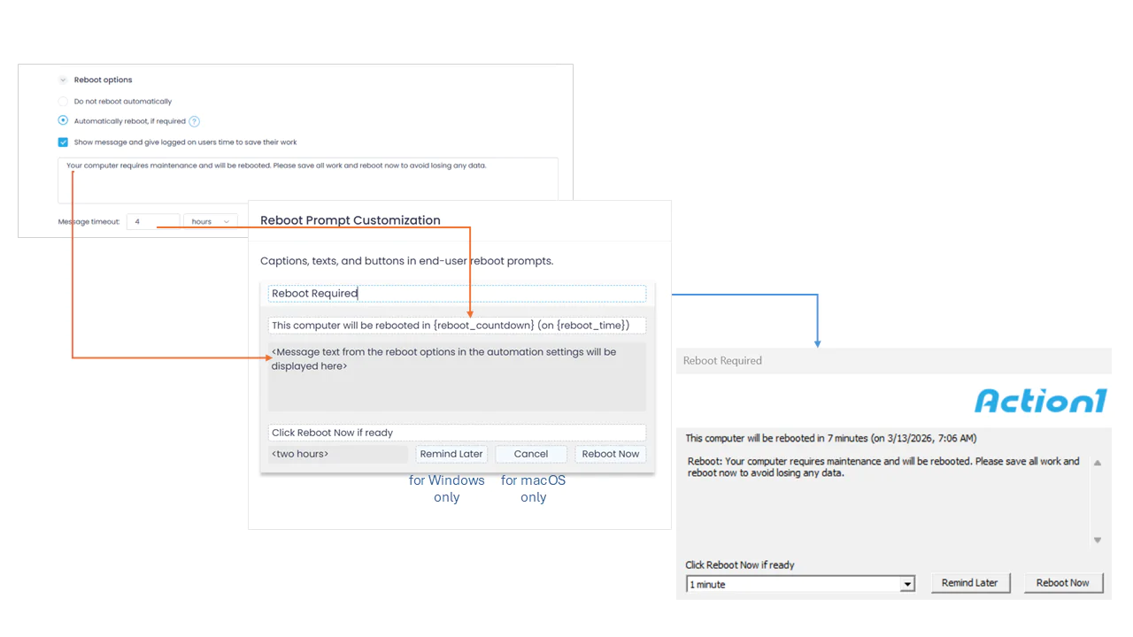 reboot-countdown-explained Endpoints view and General tab expanded