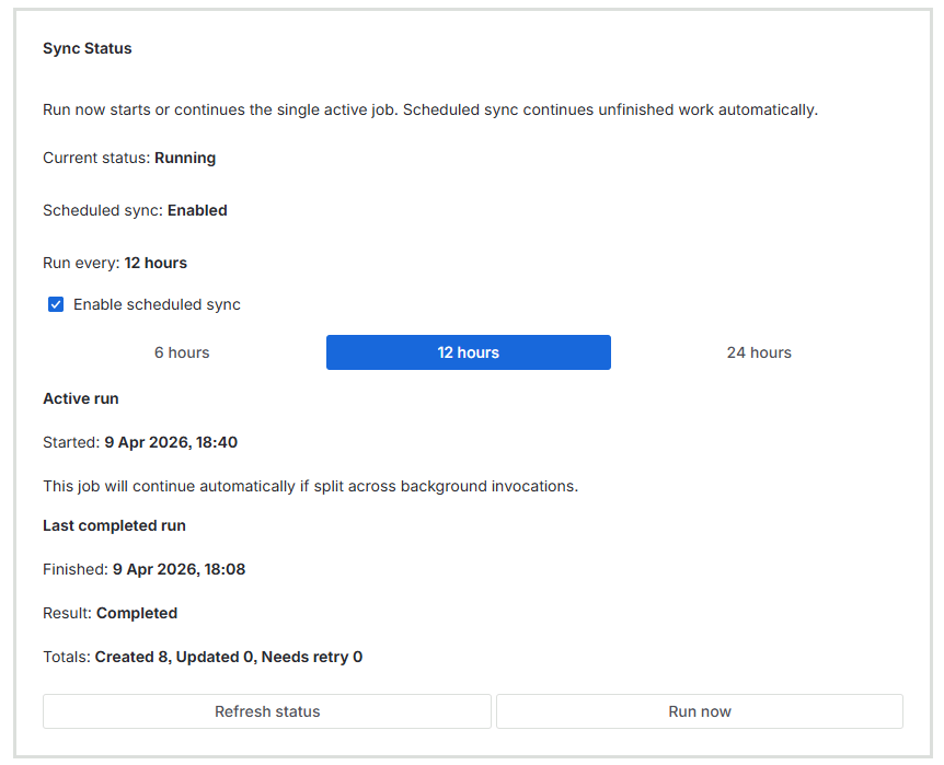 scheduled-sync Action1 connector shown in Jira admin console.