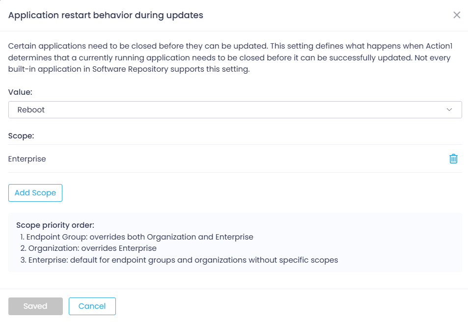 app-restart Endpoints view and General tab expanded