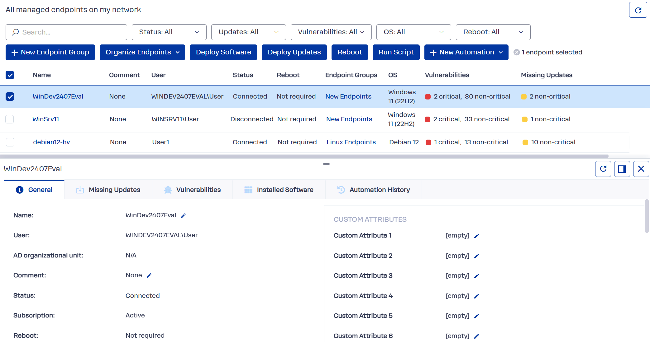endpoints-general-tab General property tab for selected endpoint.